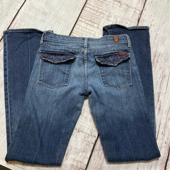 7 FOR ALL MANKIND women’s boot cut flare denim jeans size 27 Vintage Y2K GUC - Picture 16 of 16